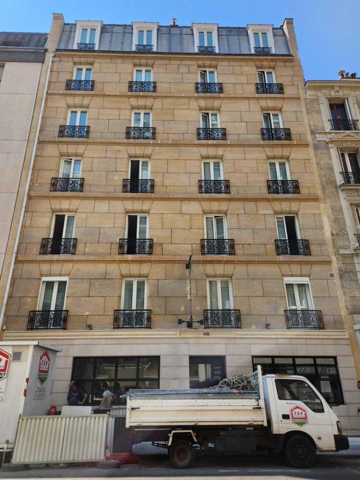 Rénovation mur immeuble Clichy